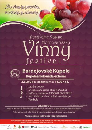 V sobotu bude Hornošarišský vínny festival